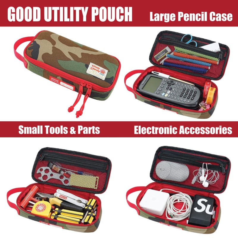 RE ROUGH ENOUGH Rough Enough Large Pencil Case Box for Boys Kids Adults Small Tool Bag Pouch for Men Tactical Gear Art Supply Organizer in Camo Cordura - Image 5